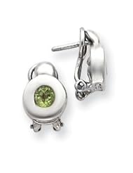 Sterling Silver Peridot Round Earrings QE2864"
