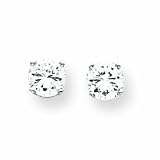 14k White Gold 5.5mm Stud Earrings