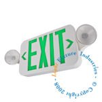 LED Exit Sign & Emergency Light - GREEN Compact Combo UL