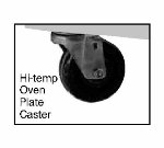 Plate Caster, 4 in D, Hi Temp Oven Wheel