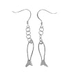 Sterling Silver CZ Fashion Earrings - Fish