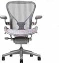 Aeron Chair by Herman Miller - Home Office Desk Task Chair Fully Loaded Highly Adjustable Medium Size (B) - PostureFit Lumbar Back Support Cushion Titanium Smoke Frame Classic Zinc Pellicle