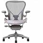 Aeron Chair by Herman Miller - Home Office Desk Task Chair Fully Loaded Highly Adjustable Medium Size (B) - PostureFit Lumbar Back Support Cushion Titanium Smoke Frame Classic Zinc Pellicle