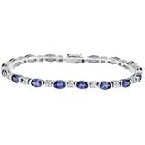 14k White Gold Tanzanite and Diamond Bracelet 8.60 TCW