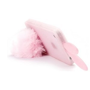 Bunny Rabit Silicone Case Skin for Iphone 4 Stand Tail Holder