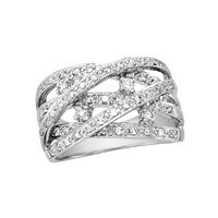 1/2 ct. tw. Diamond Right Hand Fashion Ring in 14kt. White Gold under Bypass in The Jewelry Store