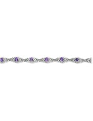 Genuine .925 Sterling Silver Amethyst Bracelet 15.6 Grams . 100% Satisfaction Guaranteed.