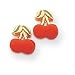 14k Enameled Cherry Childrens Earrings