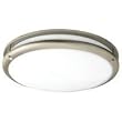 American Fluorescent CSC2232NT Contemporary 1-22, 1-32 Watt Round Flush Mount Light, Nickel Finish Trim with White Acrylic Diffuser