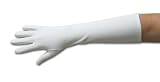 12-Button Diamond White Gloves, CottonLovers Matte Finish Gloves