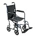 Drive Medical 19 Inches Aluminum Transport Chair with Foot Rest, Weight 19 Lbs, Blue - 1 Ea