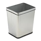 Rectangular Wastebasket, 29 Quart, Fire Safe, 13-1 2x15-1 2, Stainless Steel URIWB29RSS