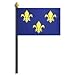 French Fleur-De-Lis (Blue) Flag Rayon On Staff 4 in. x 6 in.