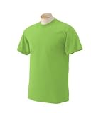 Custom embroidered mean face golf ball design on t-shirt, youth XS 2-4, lime