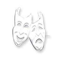 21cc1aOauAL Sterling Silver Satin Finish Diamond Cut Comedy/Tradgey Pin