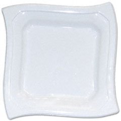Heavy-Duty Plastic Plates, Square, 10-1/4", White, 20/Pack