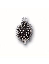 Sterling Silver 18" .8mm Wide Box Chain Necklace With 3D Small Hedgehog Porcupine Animal Pendant