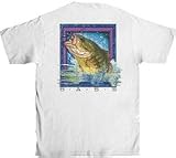 Flying Fisherman Native Angler Collection Bass Short Sleeve Tee Shirt TP1566 Large