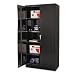 Quick-Assemble High Cabinet, 5 Shelves/1 Fixed, 36 x 18 x 72, Black