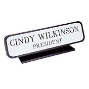 Name Plate With Holder, 2x8, Black (SHAK20)