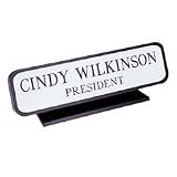 Name Plate With Holder, 2x8, Black (SHAK20)