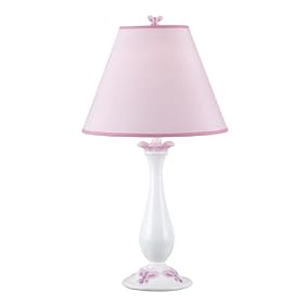 Kenroy Homes Dreamland Butterfly Table Lamp, White/Pink