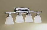 Chrome Satin Etched Opal 29 Wide Bathroom Light Fixture