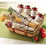 Deluxe Pasta and Sauce Gift Basket Featuring Marinara, Artichoke, Sun-dried Tomato, and Vodka Sauces