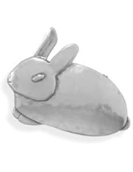 Oxidized Sterling Silver Rabbit Pin and Pendant Combination