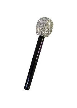 Glitter Microphone 80's Ladies Accessory