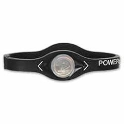 Power Balance Bracelet Black W White Letters Size M