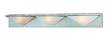 IMAGE OF Lite Source LS-16333PS/FRO Damon 3-Lite Vanity Wall Lamp, Polished Steel with Frosted Glass Shade