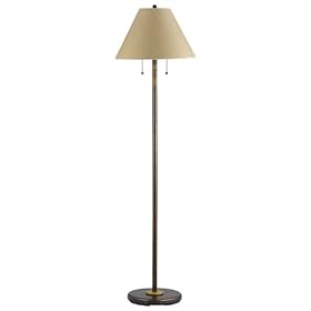 60w X 2 Soho Floor Lamp W pull Chain Switch by Village Lights