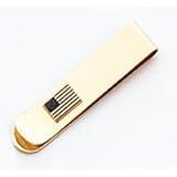 14K Gold Money Clip With Enameled Flag