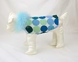 Barking Baby Feminine Turquoise Giant Dot Lightweight Puffy Dog Coat Size 10