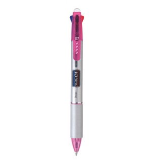 Pentel Rolly Multi Color Ballpoint Pen, Clear Pink (BPC47P)