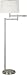 Kenroy Home 20941BS Brushed Steel Theta Theta Floor Lamp with White Tapered Drum Shade