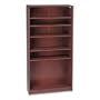 Laminate Bookcase with Radius Edge, 6 Shelf, 36w x 72-5/8h, Mahogany (HON1896N)