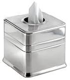 Astor Tissue Box Cover - Polished Stainless Steel by InterDesign