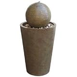 Desert Spring Fountain with Circular Sphere (Brown) (39H x 20W x 20D)