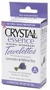 Crystal essence Mineral Deodorant Towelettes, Lavender &amp; White Tea, 6 ea - 2pc