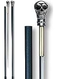 Skull Head Sword Walking Stick With Blue Carbon Fiber Shaft Walking Cane