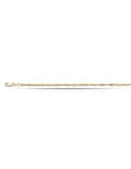 14K Yellow Gold Singapore Style Chain Anklet (10 Inches)