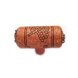 1-3/4 x 1-1/2 Wine Cork T- Knob - Cherry - with Silver Grapes Accents