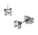 Jewelry Earrings 316L Stainless Steel,Cubic Zirconia Studs Hypo-allergenic WIDTH=4-mm