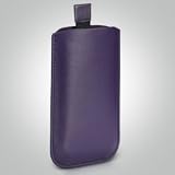 OLIVIASPHONES SONY ERICSSON X10 MINI PRO MOBILE PHONE QUALITY PURPLE VERTICAL POUCH WITH PULL TAB RELEASE MECHANISM AND ULTRA CLEAR SCREEN PROTECTOR