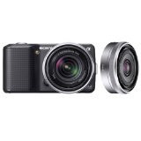 Sony Alpha NEX-3K/B 14.2MP Digital Camera with 16mm 2.8 & 18-55mm Lens (Black)