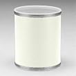 Budget Series Round Vinyl Wastebasket White Silver Trim