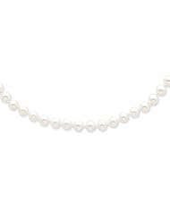 14k Yellow Gold 18in 5-5.5mm White Freshwater Cultured Pearl Necklace.