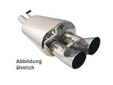 Produkt-Bild: Edelstahl Endschalld&auml;mpfer - 2. Wahl (kein Umtausch) VW Golf 3 (1HXO) Variant/Vento Bj.92-98 - 2x 76mm DMT Anschlu&szlig; 63,5 mm
